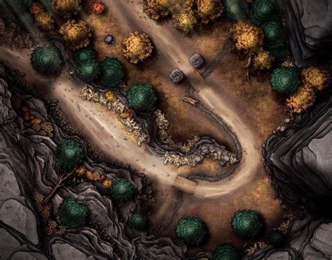 Mountain Pass Battlemaps In 2021 Forest Map Fantasy Town Map