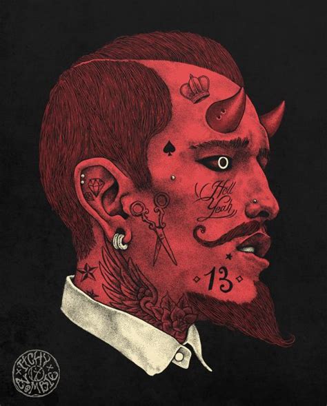 Red Devil On Behance Buho Tattoo Art Tattoo Satan Drawing Aztecas