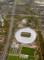 Leverkusen aus der Vogelperspektive: Sportstätten-Gelände der Arena des ...