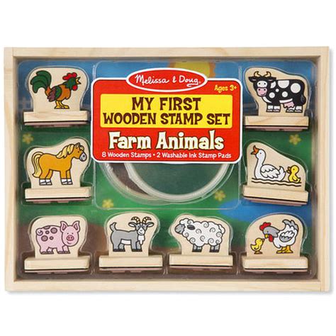 Melissa And Doug Stamp Set My First Farm Animals Wooden K And K