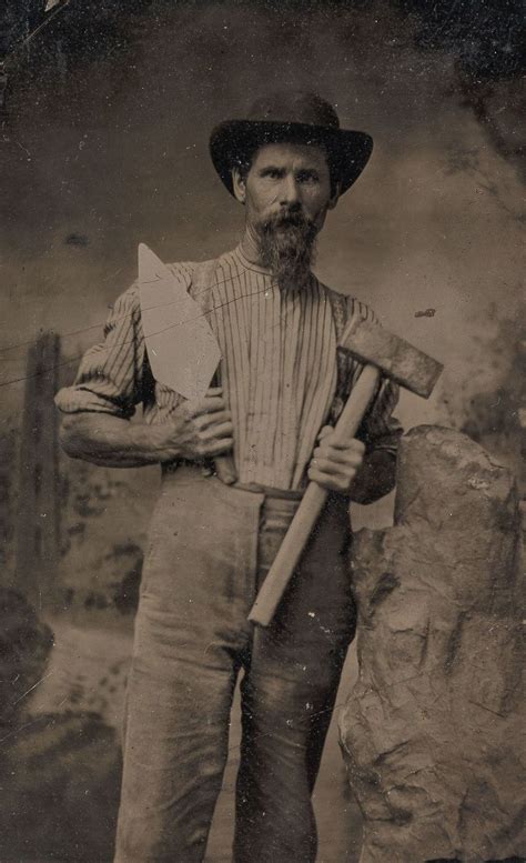 Late 1800s Workers Pose With The Tools Of Their Trades Tintype