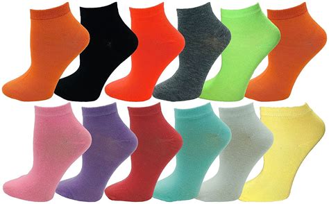 Winterlace No Show Ankle Socks Womens Or Girls 12 Pairs Fun Funky