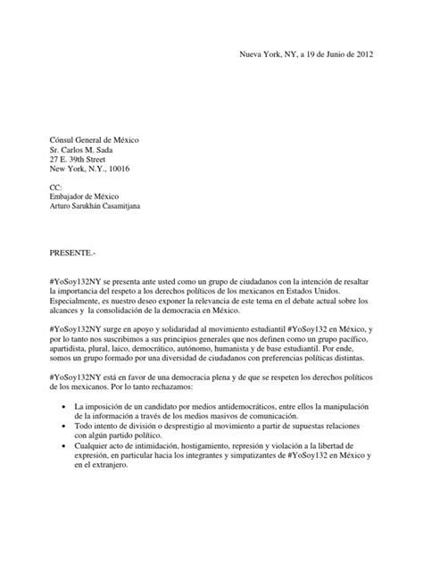 Carta Para Consulado Format Corrected Pdf