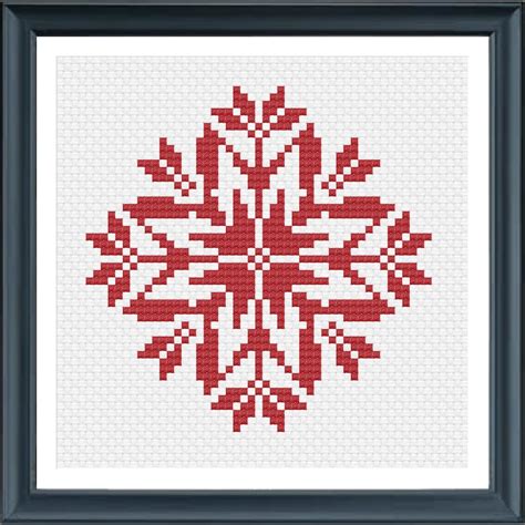 Christmas Cross Stitch Pattern Mini Snowflakes Set Of 6 Etsy
