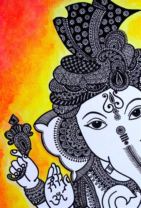 Buy Hindu God Lord Ganesha Zentangle Art Print Online In India Etsy