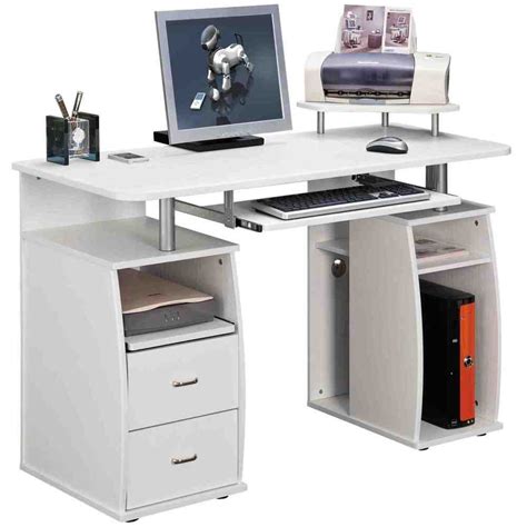 Compact computer table with a stand for the monitor.material: Computer Table With Storage - Decor IdeasDecor Ideas
