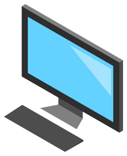 Desktop Pc Icon With Monitor Vector Image Public Domain Vectors