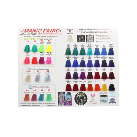 Pin On Hair Manic Panic Colour Chart Classic Tragic Beautiful Hair