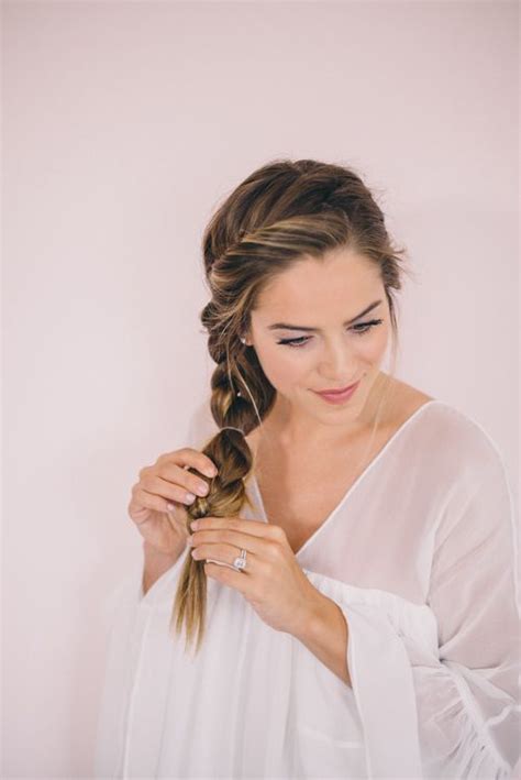 Braided hair with side swept bangs. Twisted Side Braid Tutorial | Side braid hairstyles, Side ...