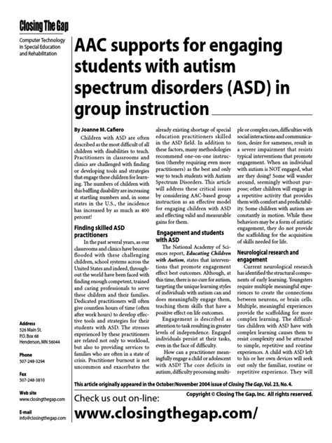 Aac Supports For Engaging Students With Autism Spectrum Disorders Asd
