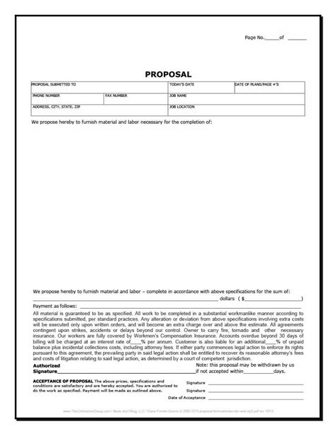 Free Editable Printable Contractor Bid Forms Printable Forms Free Online