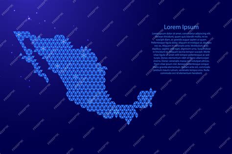 Premium Vector Mexico Map Abstract Schematic From Blue Triangles