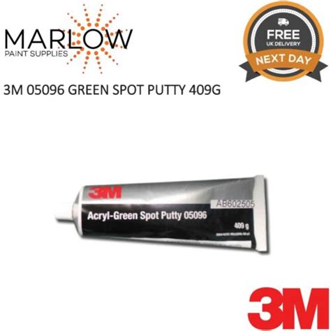 1x 3m 05096 Acryl Green Spot Putty 409g Tube Stopper Body Filler For