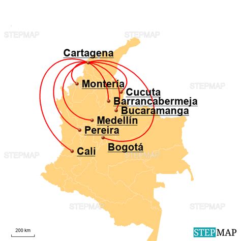 Stepmap Colombia Main Airports Landkarte Für Columbia