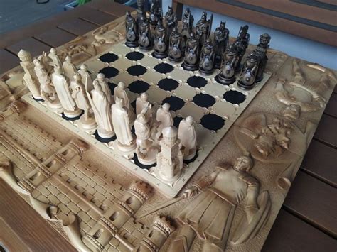 Unique Authors Carving Work Hand Carved Chess Set Chess Etsy In 2021