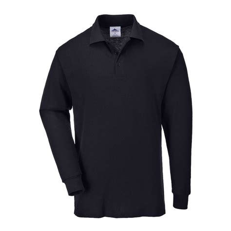 Portwest B212 Black Long Sleeve Polo Shirt Uk