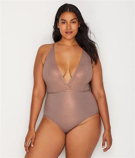 Eloquii Plus Size Shimmer Plunge One Piece Kim Kardashian Matching