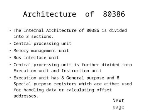 Ppt Architecture Of 80386 The Internal Architecture Of 80386 Is