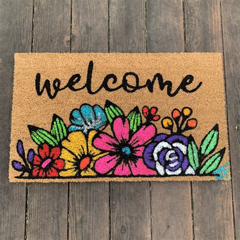 Diy Doormat Painting Kit Floral The Last Minute Bride