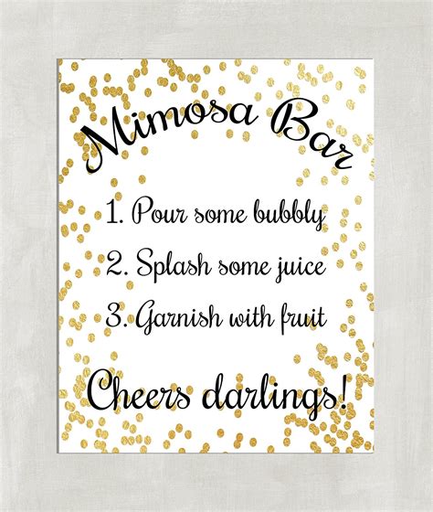 Mimosa Bar Sign Wedding Table Sign Bridal Shower Sign