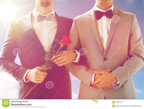 Close Up Of Happy Male Gay Couple Holding Hands Stock Image Image Of