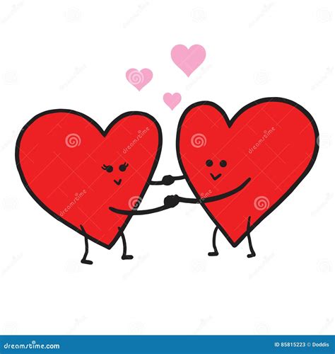 Cute Love Cartoon In Love Vector Illustration Valentine Greeting Card