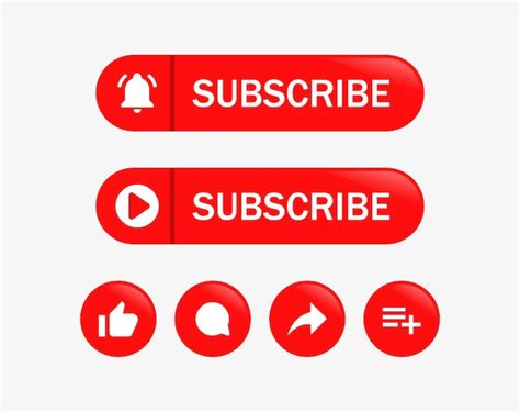 Premium Vector Youtube Subscribe Button With Notification Icons Like