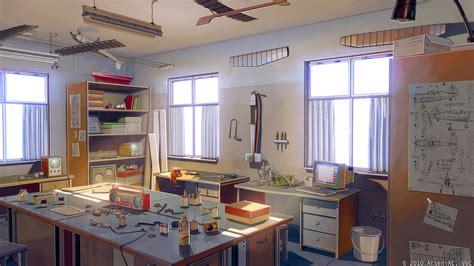 Download 1920x1080 Anime Room Building Inside Wallpapers For