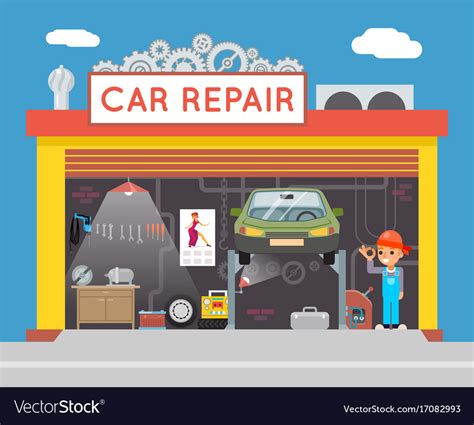 Auto Repair Service Garage Shop Technician Vehicle