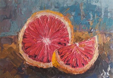 Original Painting Grapefruit Still Life Mysite Painting Original