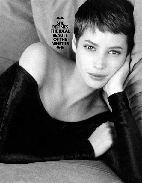 Christy Turlington By Pamela Hanson Us Elle Aug 1990 Short Hair