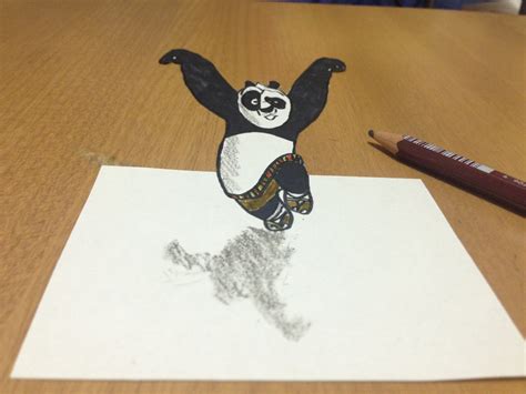 Kung Fu Panda 3d Drawing Tricks Art Anamorphic Illusion