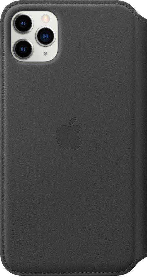 Best Buy Apple Iphone 11 Pro Max Leather Folio Black Mx082zma