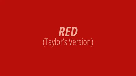 Lyrics Red Taylors Version Taylor Swift Youtube