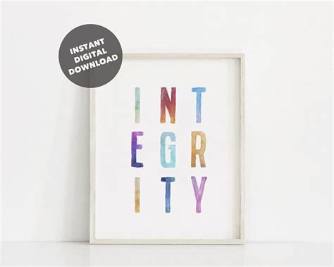Watercolor Paint Integrity Print Integrity Paint Integrity Printable