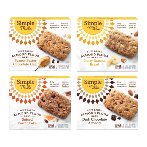 Simple Mills Almond Flour Snack Bars Nutty Banana Spiced Carrot Cake