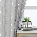 Kotile Moroccan Sheer Grey Curtains 63-Inch Length - Metallic Silver ...