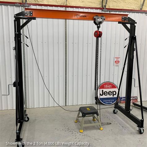 2 Ton Adjustable Steel Gantry Crane Portable Shop Lift Hoist Frame