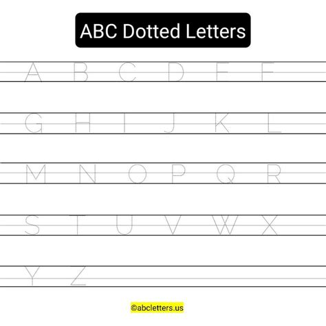 Abc Dotted Letters For Kids Exercise Free Printable