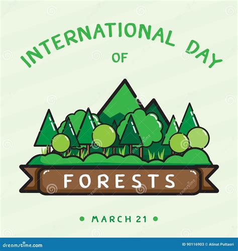 International Day Of Forests Stock Vector Illustration Of