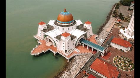 Amazing Architecture Floating On Sea Melaka Straits Mosque 4k Youtube