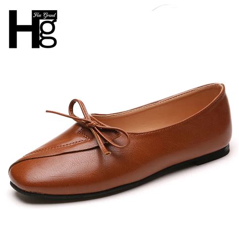Hee Grand Bowtie Causal Flats Slip On Square Toe Solid Soft Loafer