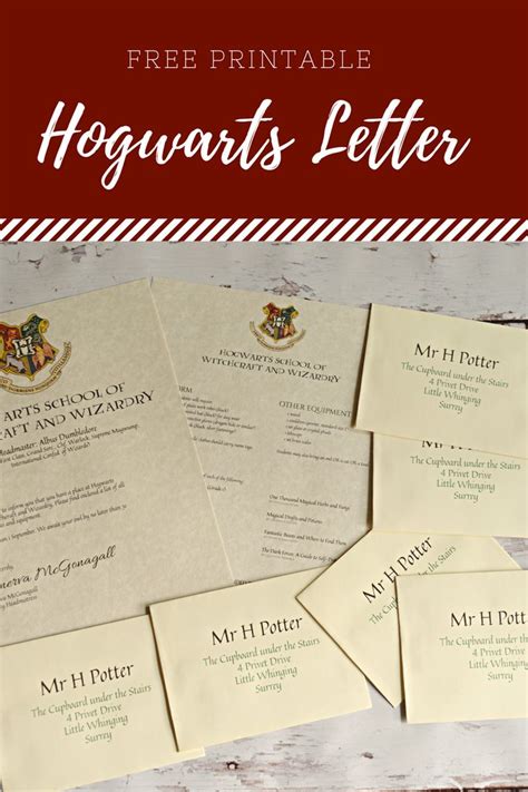 Free Printable Hogwarts Letter Housewife Eclectic Harry Potter