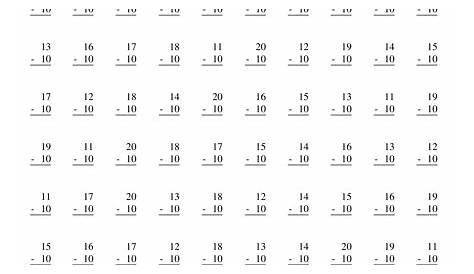 Worksheet Subtraction Within 10 Further Further Subtraction Within 1000