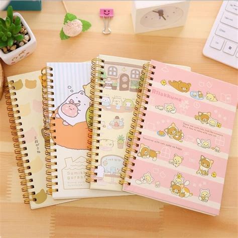 1pcs Lot New Kawaii Japan Cartoon Rilakkuma And Sumikkogurashi Coil Notebook Diary Agenda Pocket