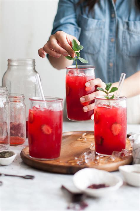 Strawberry Mint And Hibiscus Iced Tea The Kitchen Mccabe