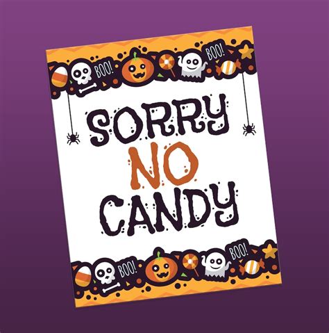 Printable Sorry No Candy Sign Printable Word Searches