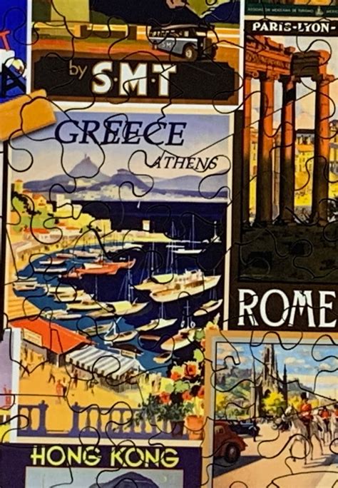 Vintage Travel Posters 502 Piece Wooden Jigsaw Puzzle