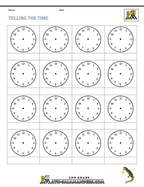 Blank Clock Faces Worksheet