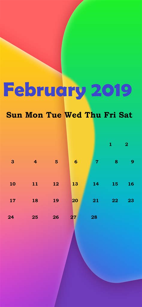 Iphone February 2019 Wallpaper With Calendar Free Printable Calendar